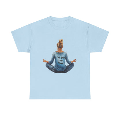 Find Your Inner Peace Unisex Heavy Cotton Tee, Motivational Shirt, Meditation Apparel, Relaxation Gift, Casual Wear, Mindfulness Tee
