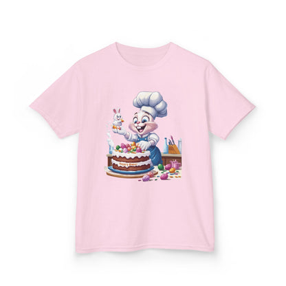 Pastry Chef Easter Bunny T-Shirt - Cute Spring Tee with Chef Bunny and Colorful Cake, Fun Holiday Gift for Kids and Bunny Lovers