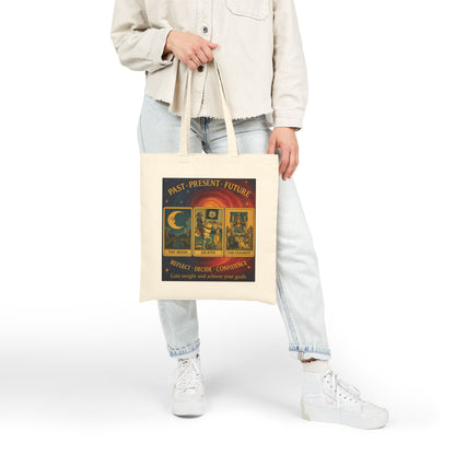 Past Present Future Tarot Tote Bag,Spiritual Gift for Tarot Lovers, Spiritual Gifts, Mystical Tarot Tote Bag, Unique Canvas Bag