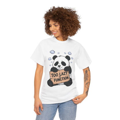 Too Lazy to Function Panda Tee, Unisex Cotton T-Shirt, Funny Shirt, Casual Wear, Gift for Sloth Lovers, Relaxed Vibe