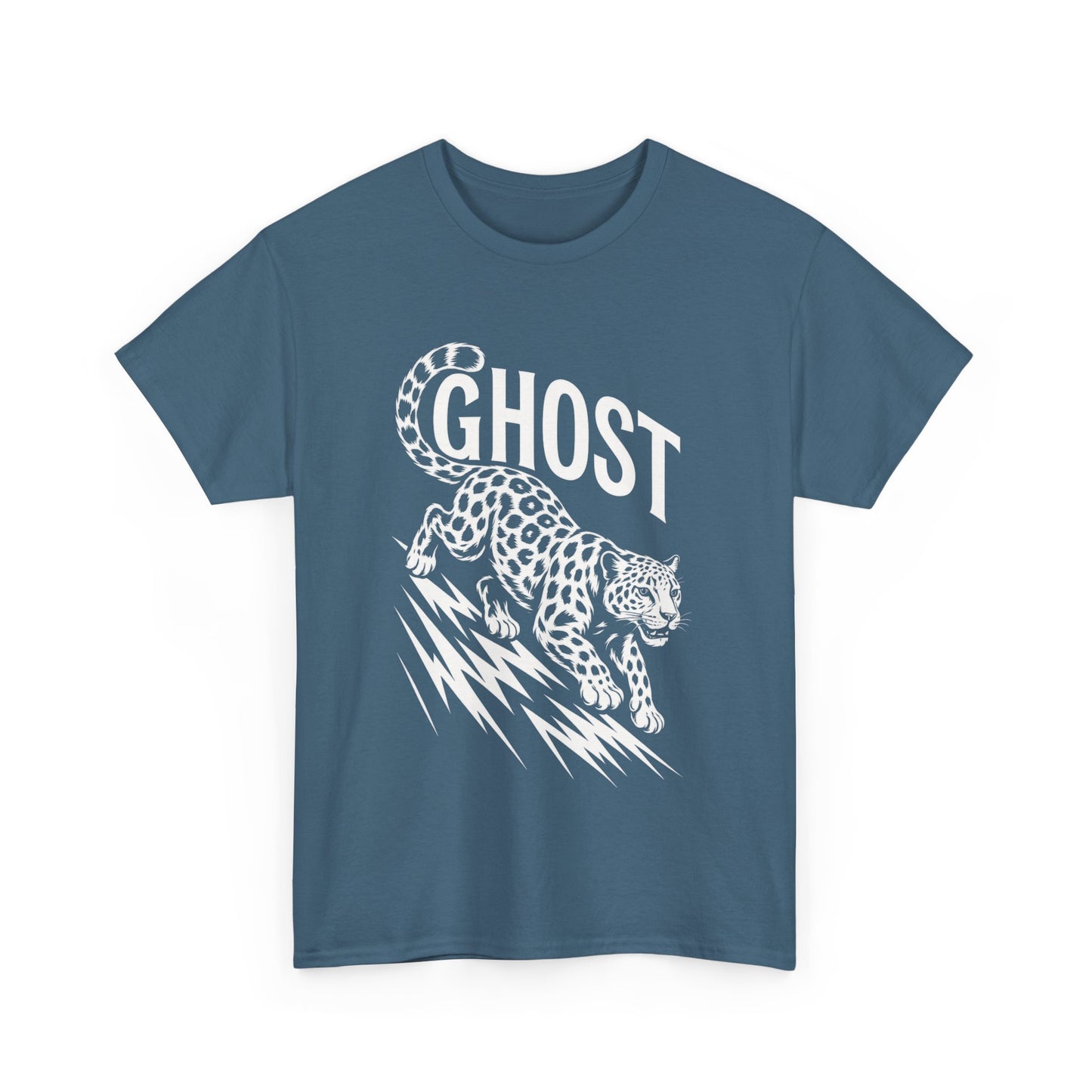 Ghost Leopard Graphic Tee, Mens T-Shirt, Casual Wear, Animal Print Top, Gift for Cat Lovers, Halloween Outfit