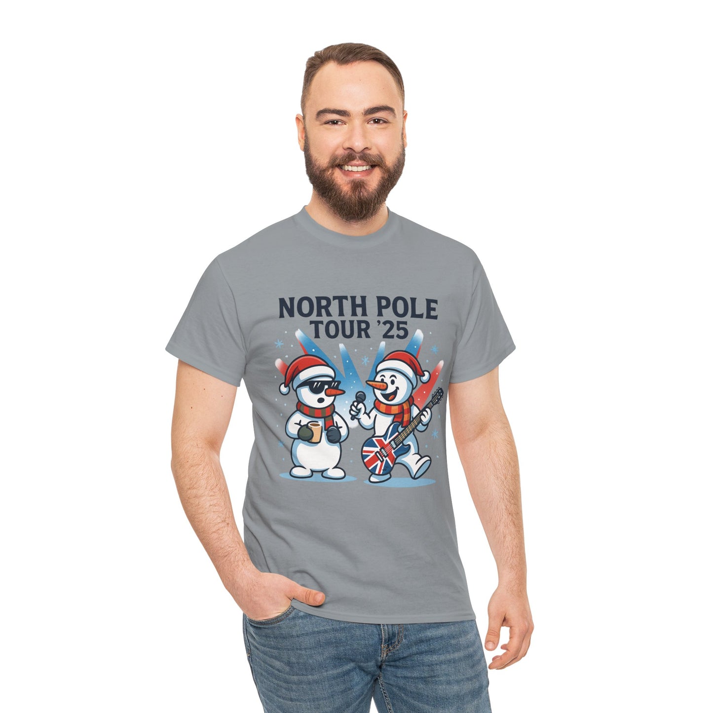 North Pole Tour 25 Men's Christmas T-Shirt, Funny Rock Music Holiday Tee