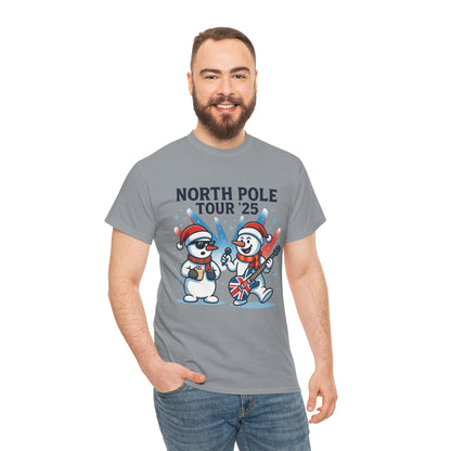 North Pole Tour 25 Men's Christmas T-Shirt, Funny Rock Music Holiday Tee
