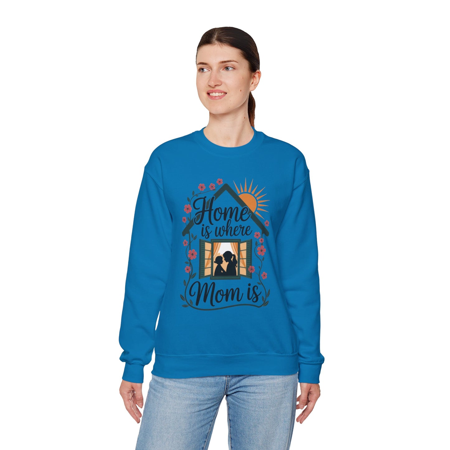 Home Is Where Mom Is Sweatshirt, Mother's Day Cotton Sweatshirt, Cute Family Gift for Mom, Sentimental Mom Gift, mother's day Gift