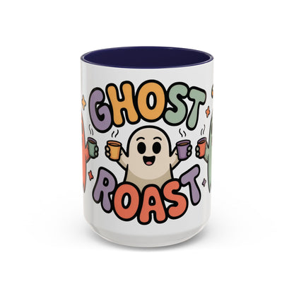 Ghost Roast Halloween Mug, Cute Spooky Coffee Cup, Kawaii Ghost Drinkware, Funny Fall Mug Gift for Coffee Lovers, Accent Coffee Mug (15oz)