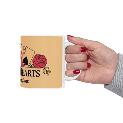 Queen of Hearts Mug, Dont Bet Against Me Quote, Gift for Gamblers, Fantasy Lover, Queen of Hearts Decor