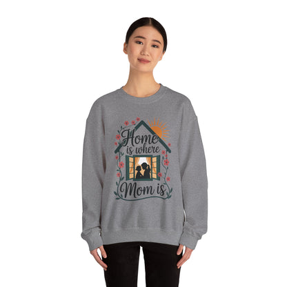 Home Is Where Mom Is Sweatshirt, Mother's Day Cotton Sweatshirt, Cute Family Gift for Mom, Sentimental Mom Gift, mother's day Gift