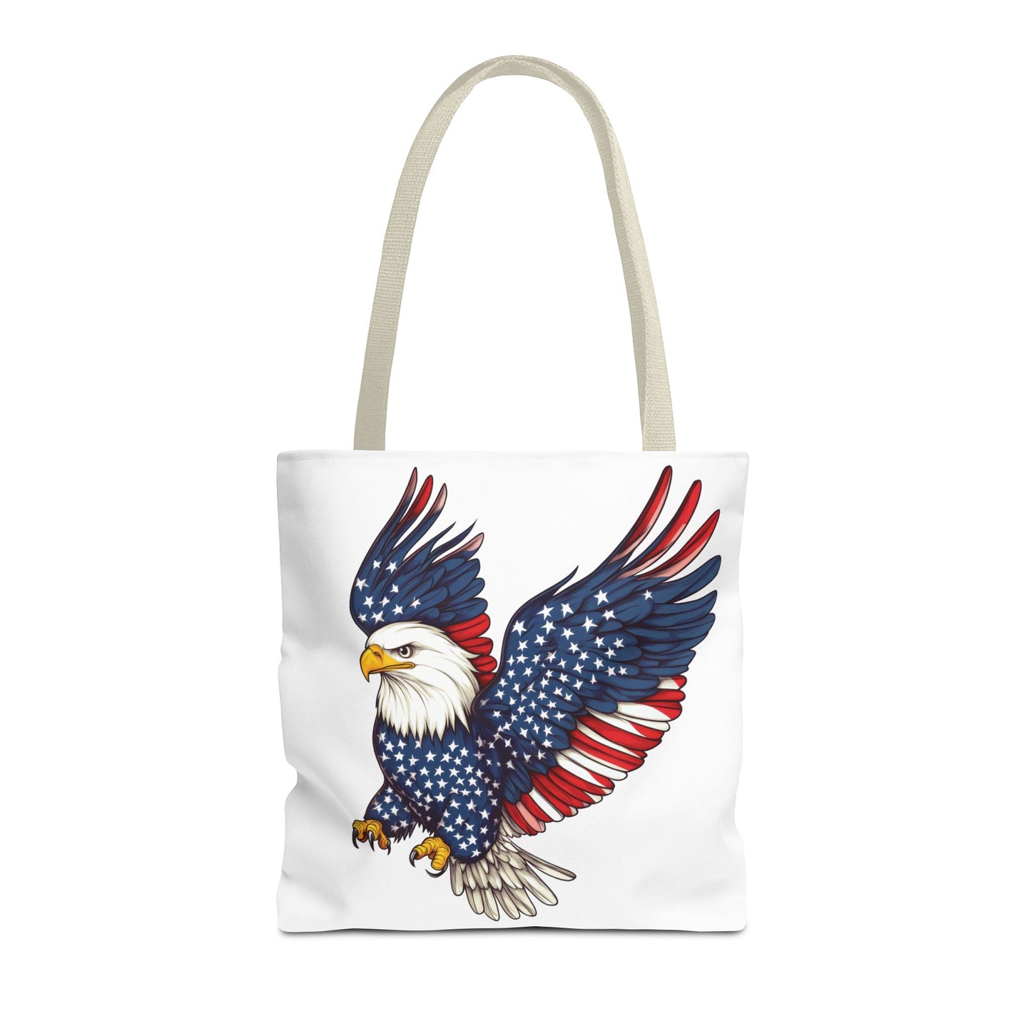 Patriotic Eagle Tote Bag, AOP, Perfect for July 4th, Festivals, Eco-Friendly Shopping, Gift for Nature Lovers, large canvas bag, beach bag