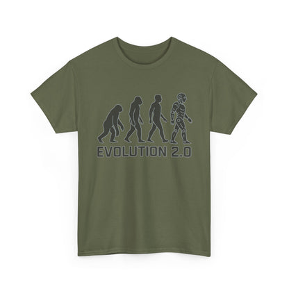 Evolution 2.0 Futuristic Robot Human Evolution T-Shirt, Cyberpunk Tech Graphic Tee for Men, Modern AI Inspired Sci-Fi Shirt