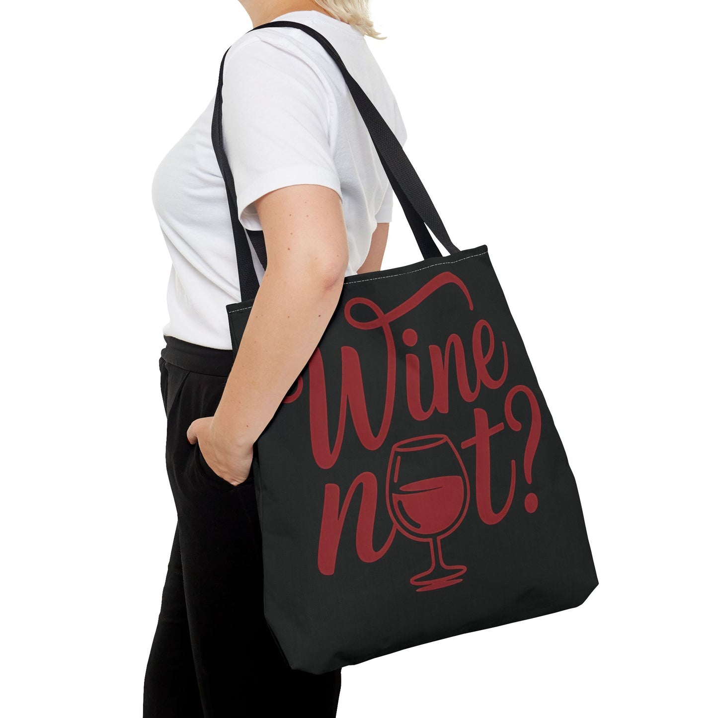 Wine Not? Tote Bag - Fun Wine Lover's Accessory for Parties, Gift for Wine Enthusiasts, Perfect for Grocery or Beach Outings, AOP Design