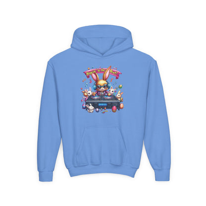DJ Bunny Easter Hoodie for Kids - Fun Music Bunny Graphic, Hoppin' to the Beat Design, Cool Spring Sweatshirt, Easter Gift for Youth