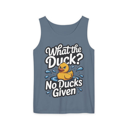 Funny Duck Tank Top for Summer - No Ducks Given Tee - What The Duck Mens T-Shirt - Sarcastic Rubber Duck Graphic, Humor Gift For Him