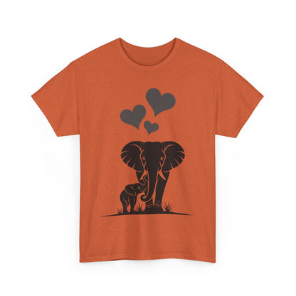 Elephant Mom and Baby T-Shirt, Elephant Love Cotton Tee, Cute Animal Shirt, Animal Lover Gift, Cute Minimalist Elephant Design