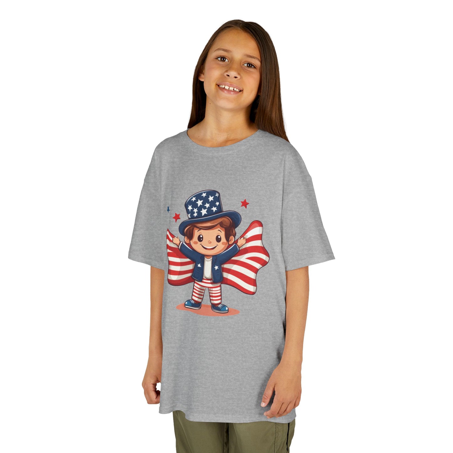 4th of July Kids T-Shirt,Kids  Unisex Patriotic Tee, American Flag Outfit for Boys and Girls, Independence Day Shirt, Cute American Shirt