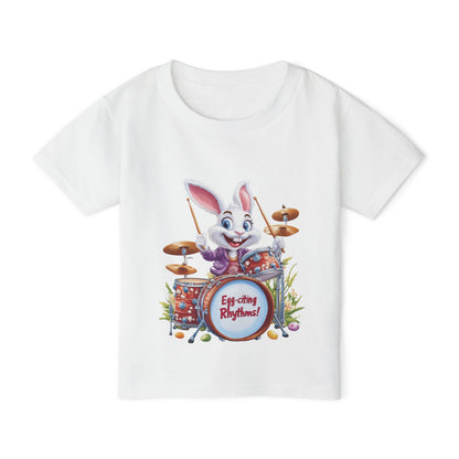 Easter Bunny Drummer Toddler T-Shirt - Fun Spring Apparel, Kids Music Shirt, Egg-citing Rhythms, Perfect Gift for Easter, Toddler Fashion