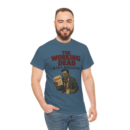 The Working Dead 9-to-5 Apocalypse Men's T-Shirt, Funny Horror Office Zombie Tee, Halloween Zombie Top, Work Humor Sweatshirt