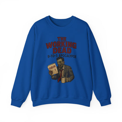 Men's The Working Dead 9-to-5 Apocalypse Sweatshirt, Funny Office Zombie Horror Pullover, Halloween Zombie Work Top