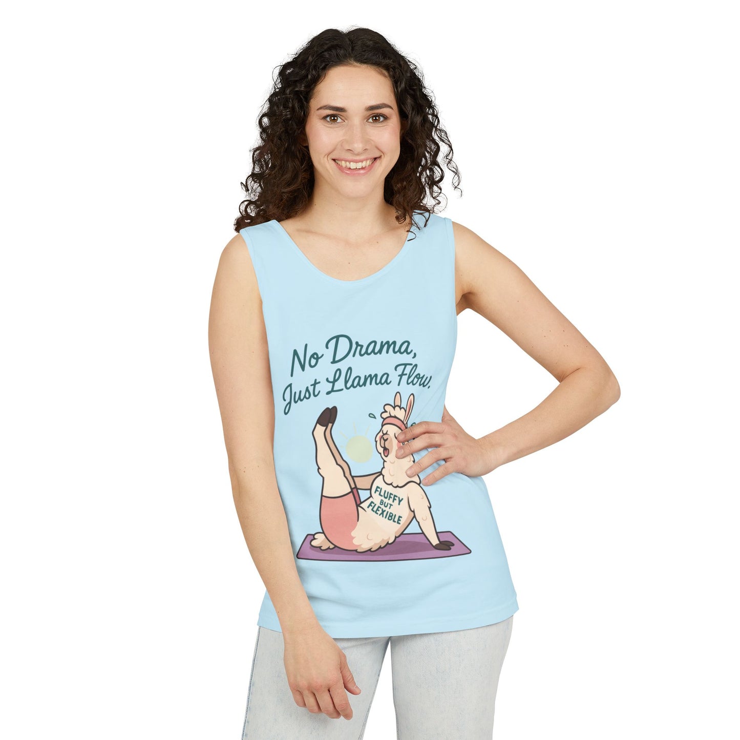 Llama Yoga Tank Top, Funny Yoga Llama Tank for Women, Gift for Yogis, Fun Yoga T-Shirt for Animal Lovers, Funny Workout Top, Summer Wear