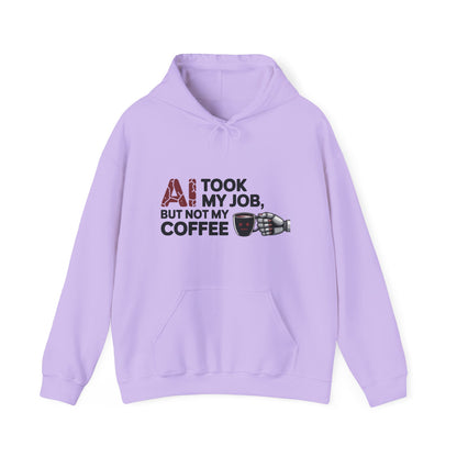 Women's AI Coffee Hoodie, Funny Robot Humor Pullover, Geek Job Joke Sweatshirt Gift, Sarcastic Work Shirt, Office Humor
