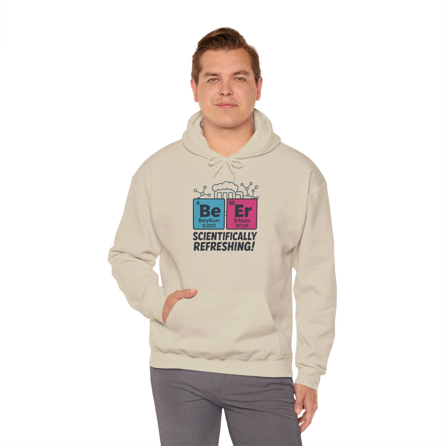 Scientifically Refreshing Beer Mens Hoodie, Gift for Beer Lovers, Science-Inspired Apparel, Perfect for Parties and Gatherings