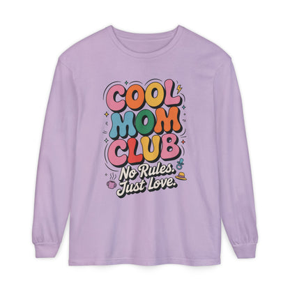 Cool Mom Club Long Sleeve T-Shirt, Funny Mom Tee, Gift for Moms, Mother's Day Gift, No Rules Just Love Quote Tee