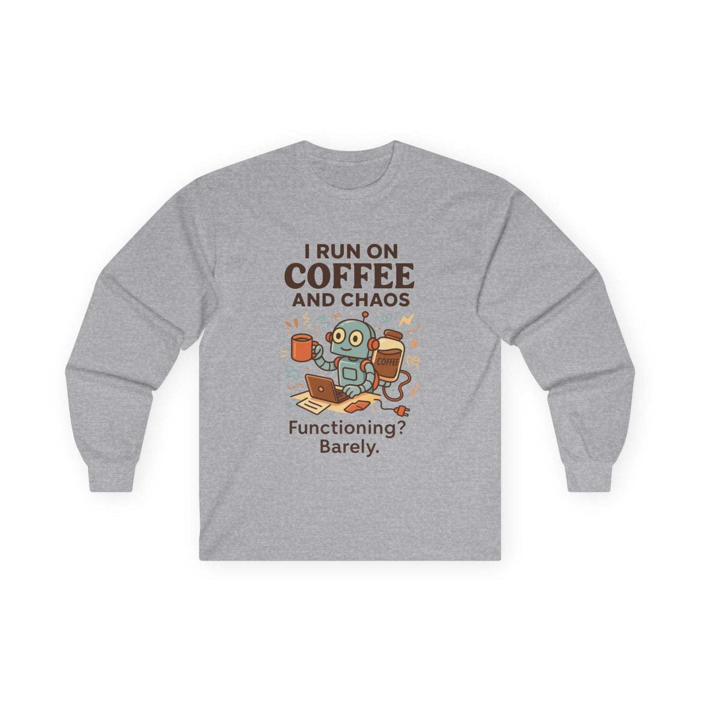 Coffee Lover Long Sleeve Tee, Tee for Coffee Enthusiasts, Funny Gift for Coffee Lovers, Unisex Long Sleeve Shirt, Work from Home Humor Tee