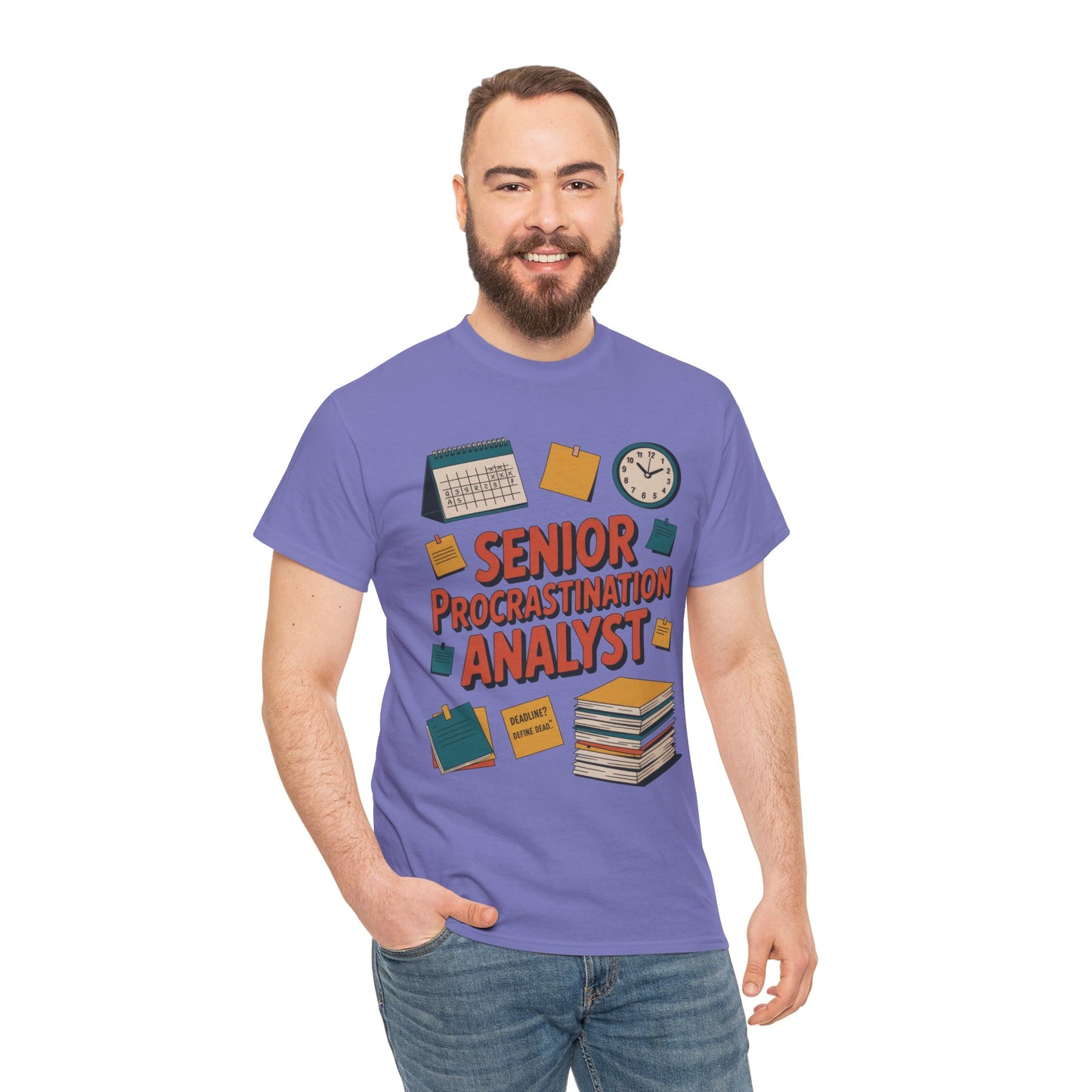 Senior Procrastination Analyst Tee, Funny Office Shirt, Gift for Graduates, Motivation T-Shirt, Humor Apparel, Job Humor Clothing