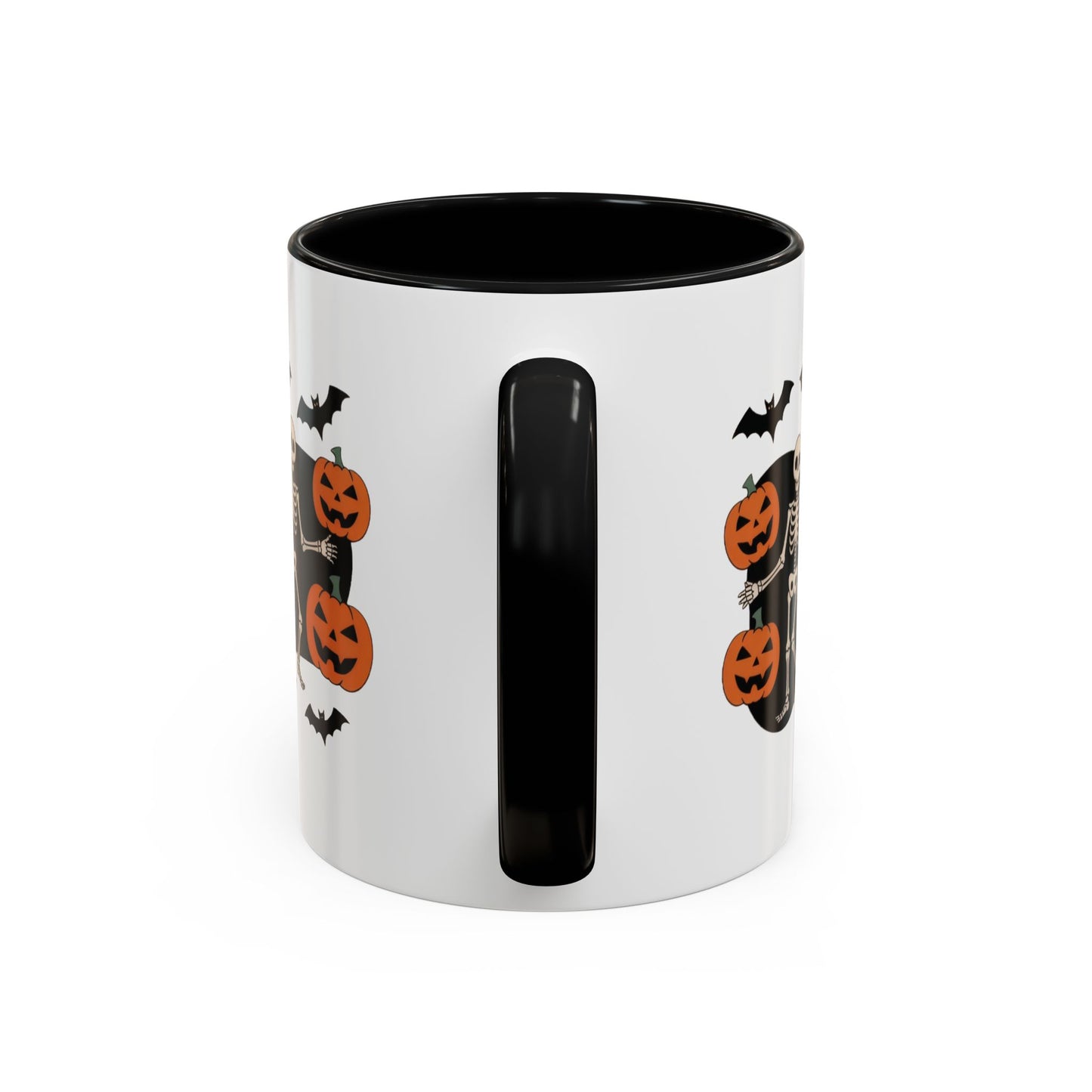 Dancing Skeletons Halloween Mug, Funny Spooky Pumpkin Coffee Cup, Cute Skeleton Dance Mug, Festive Fall Gift, Accent Coffee Mug (11, 15oz)