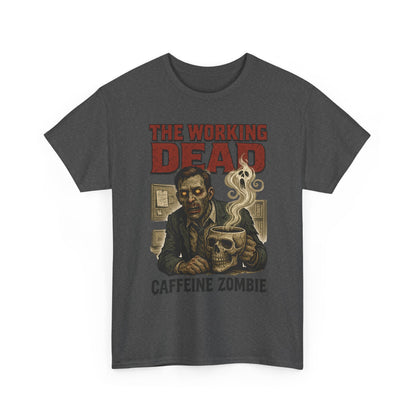 The Working Dead Men's Funny Zombie Work T-Shirt, Office Humor Tee, Halloween Office Tee, Coffee Zombie Shirt