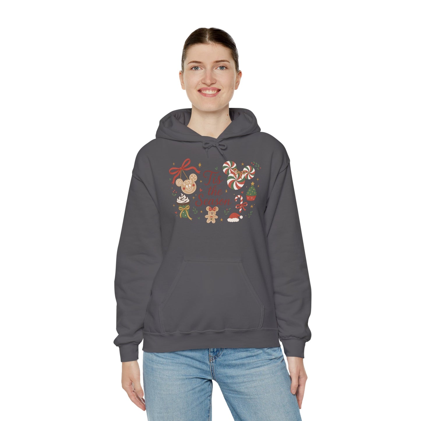 Tis the Season Christmas Women's Hooded Sweatshirt, Cozy Cookie - Cocoa Holiday Jumper, Unisex Heavy Blend™ Hooded Sweatshirt