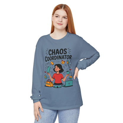 Chaos Coordinator Women's Long Sleeve, Mom Life Graphic Long Sleeve, Gift for Busy Moms, Multitasking Mom Gift, Cute Mother's Day Gift