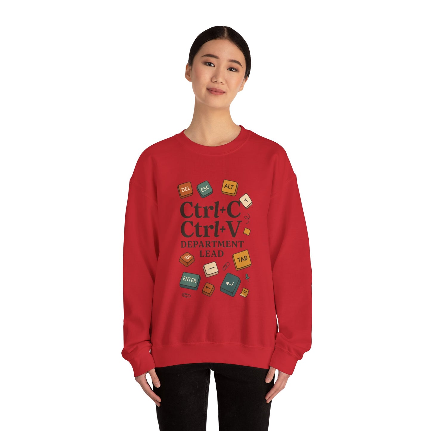 Funny Ctrl+C Ctrl+V Department Lead Sweatshirt, Unisex Crewneck, Gift for Tech Lovers, Office Humor, Cozy Casual Wear, Gift for a Coworker