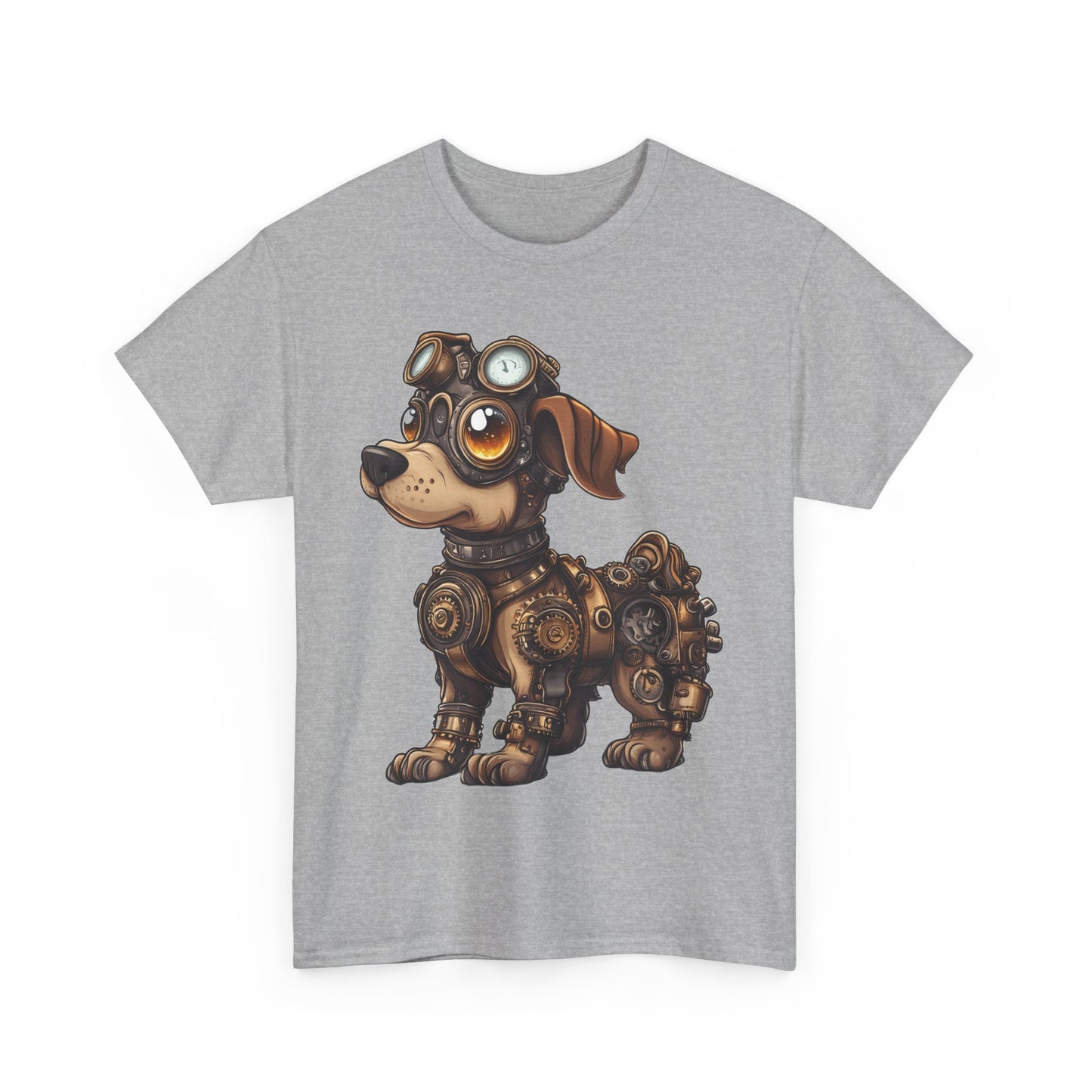 Cyberpunk Pup Design Mens Tee, Steampunk Dog Tee, Dog Lover Gift, Vintage Style, Fun Graphic Tee, Quirky Pet Apparel