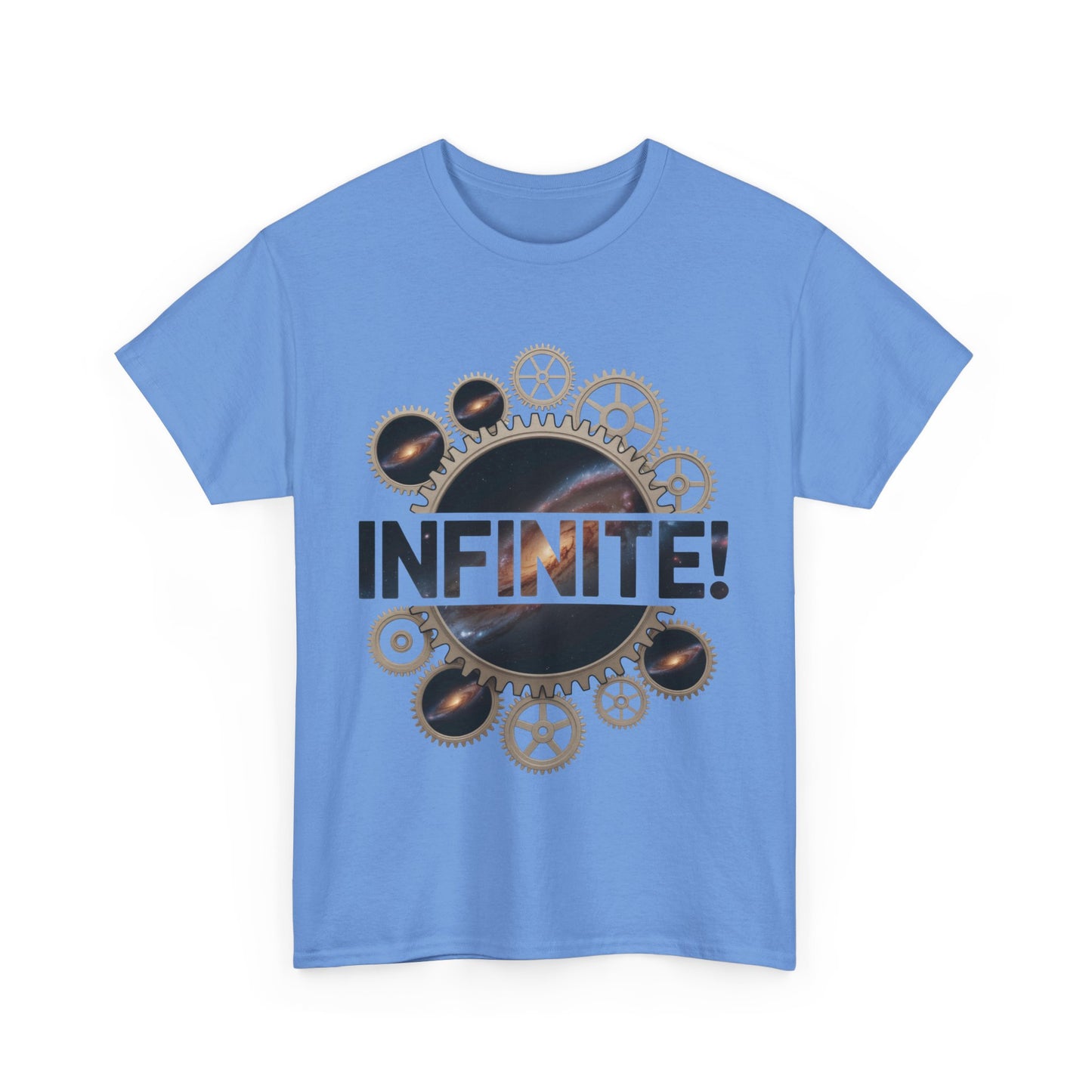 Steampunk Space Gears T-Shirt, Unisex Infinite Universe Graphic Tee, Cosmic Mechanical Design Tee for Sci-Fi & Engineering Lovers