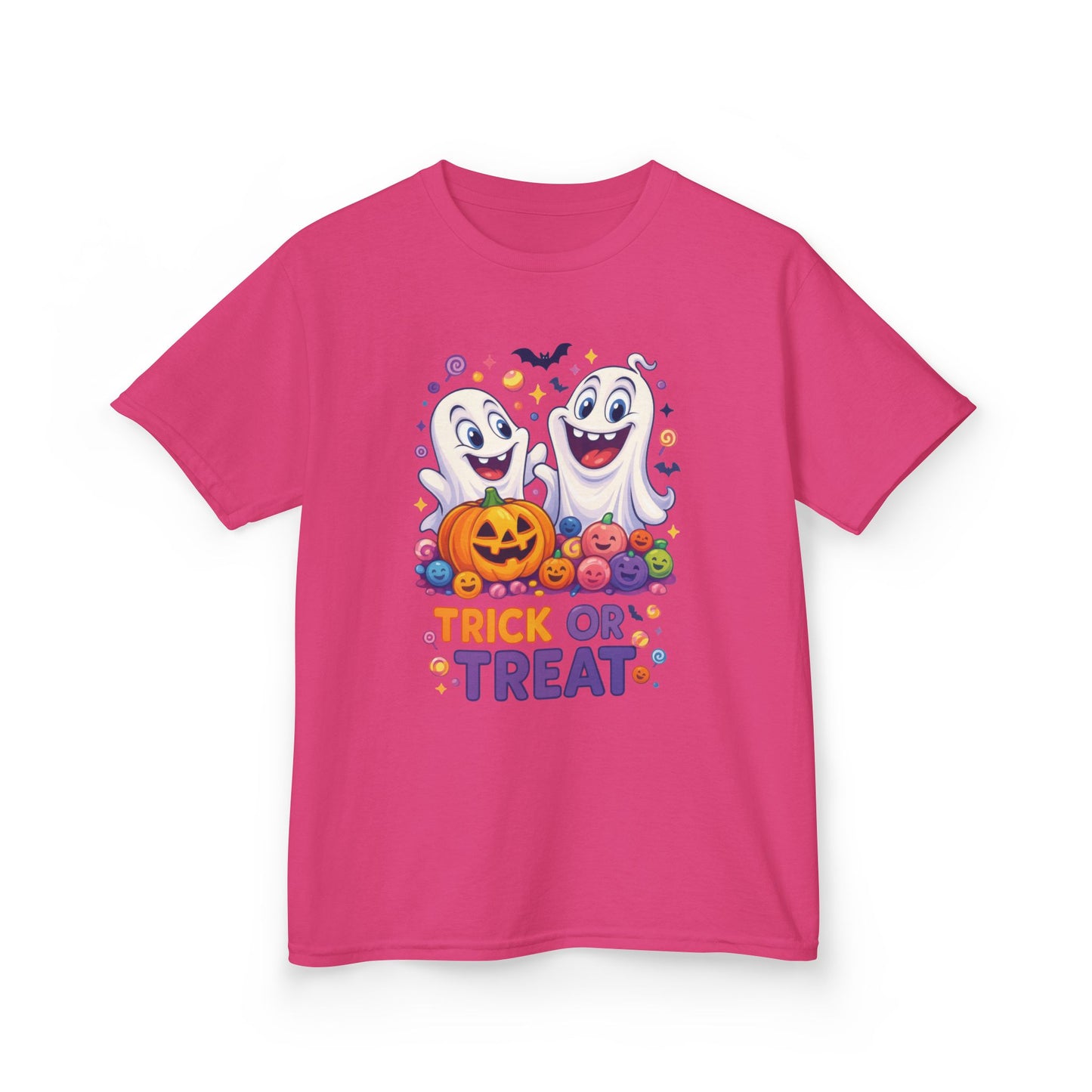 Trick or Treat Kids Halloween T-Shirt, Cute Ghosts Pumpkin Design, Fun Spooky Tee for Boys Girls