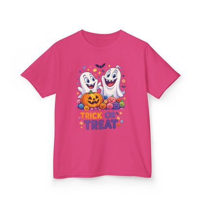 Trick or Treat Kids Halloween T-Shirt, Cute Ghosts Pumpkin Design, Fun Spooky Tee for Boys Girls