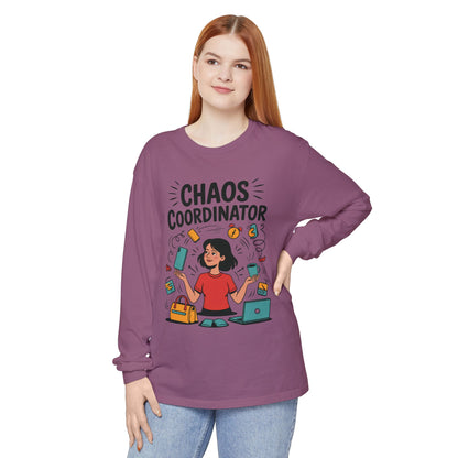 Chaos Coordinator Women's Long Sleeve, Mom Life Graphic Long Sleeve, Gift for Busy Moms, Multitasking Mom Gift, Cute Mother's Day Gift