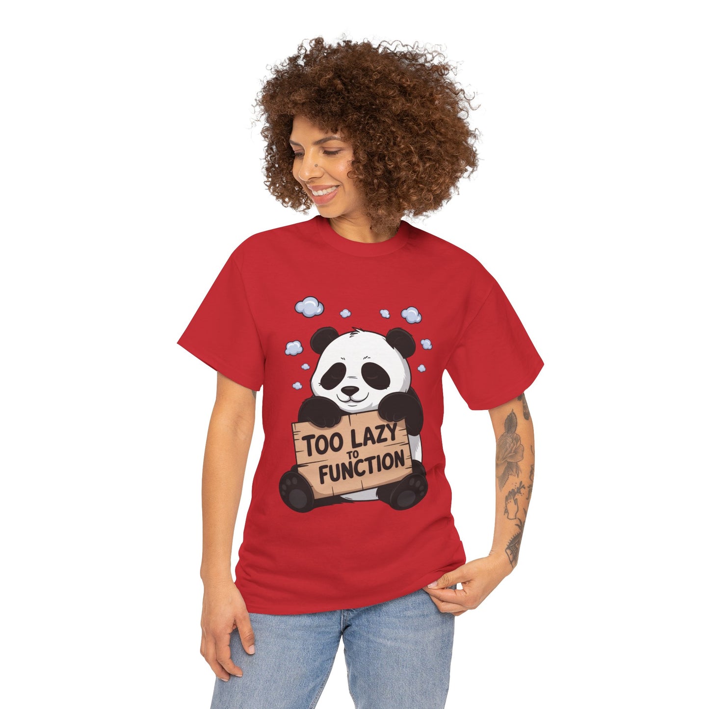 Too Lazy to Function Panda Tee, Unisex Cotton T-Shirt, Funny Shirt, Casual Wear, Gift for Sloth Lovers, Relaxed Vibe