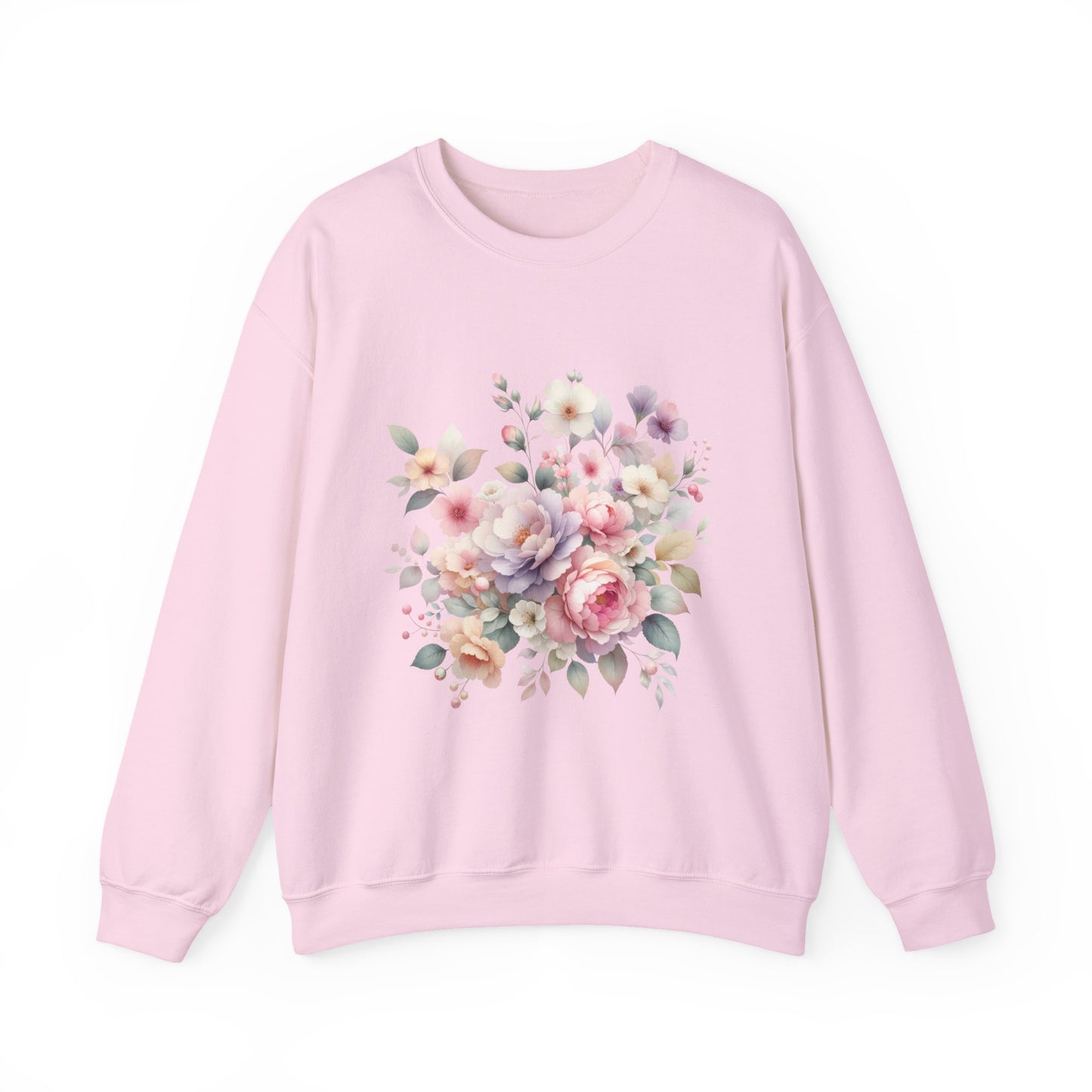 Floral Crewneck Sweatshirt, Cozy Floral Sweatshirt for Spring, Gift for Her, Women's Floral Top, Pastel Floral Sweatshirt