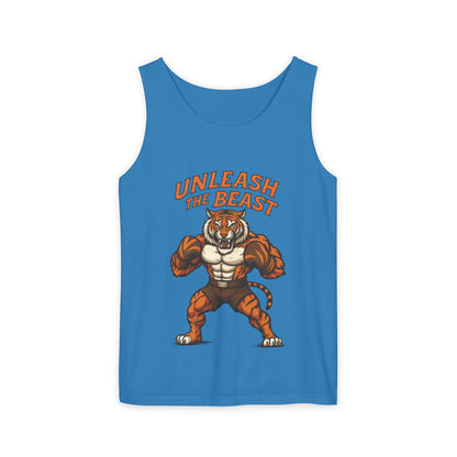 Unleash The Beast Tiger Gym Tank Top - Mens Workout Muscle Tank, Fitness Motivation Sleeveless Shirt, Bodybuilding Top, Strong Beast Gym Top