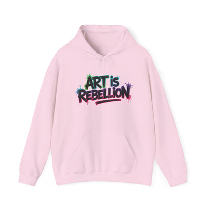 Art Is Rebellion Hoodie, Women's Graffiti Street Art Hooded Sweatshirt, Rebel Graphic Statement Pullover, Heavy Blend™ Hooded Sweatshirt