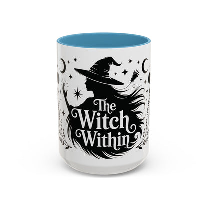 The Witch Within Mug, Minimalist Witchy Coffee Cup, Celestial Feminine Power Gift, Spiritual Boho Halloween Drinkware, Coffee Mug (11, 15oz)