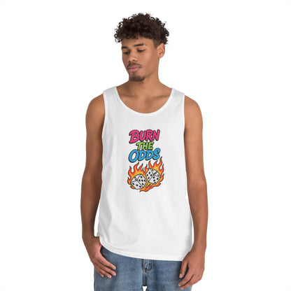 Burn the Odds Tank Top, Casual Summer Wear, Gaming Gift, Dice Design Tee, Gift for Gamers, Funny Tank, Perfect for Parties