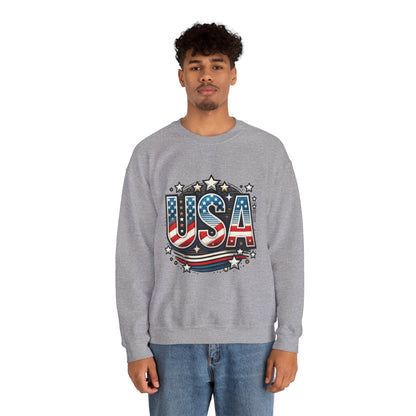 USA Pride Crewneck Sweatshirt, Comfortable Unisex Top, Great for Fourth of July, Independence Day, Everyday Wear, Cozy Gift