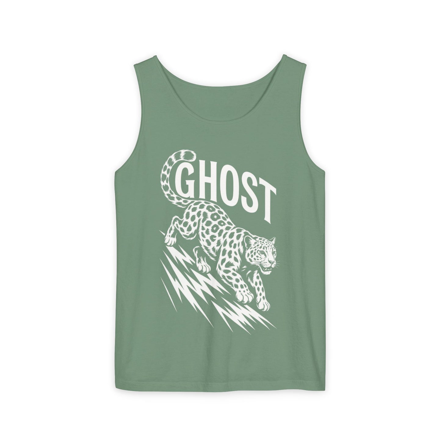 Ghost Leopard Mens Tank Top, Cool Graphic Shirt for Summer, Beach Days, Festivals, Gifts, Casual Wear