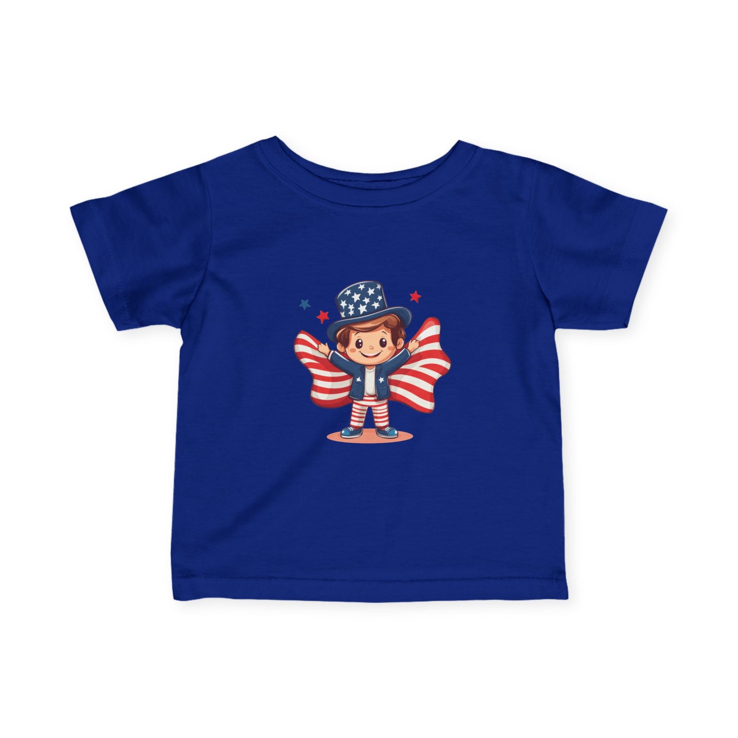Patriotic Infant Tee, Cute Kid T-Shirt for 4th of July, Baby Independence Day Shirt, Toddler Flag Outfit, American Spirit Clothes