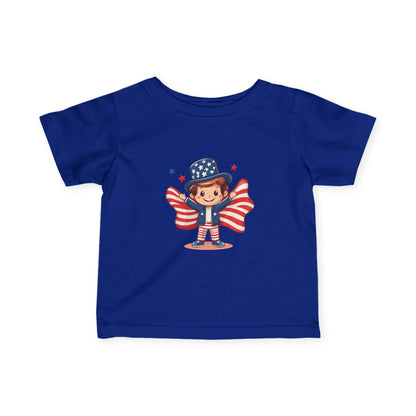 Patriotic Infant Tee, Cute Kid T-Shirt for 4th of July, Baby Independence Day Shirt, Toddler Flag Outfit, American Spirit Clothes