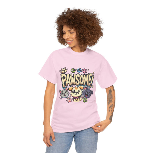 Pawsome Pets Unisex Heavy Cotton Tee, for Pet Lovers, Animal Enthusiasts, Gift for Animal Lovers, Cute Pet Shirt, Fun Animal Tee