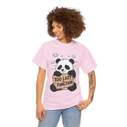 Too Lazy to Function Panda Tee, Unisex Cotton T-Shirt, Funny Shirt, Casual Wear, Gift for Sloth Lovers, Relaxed Vibe