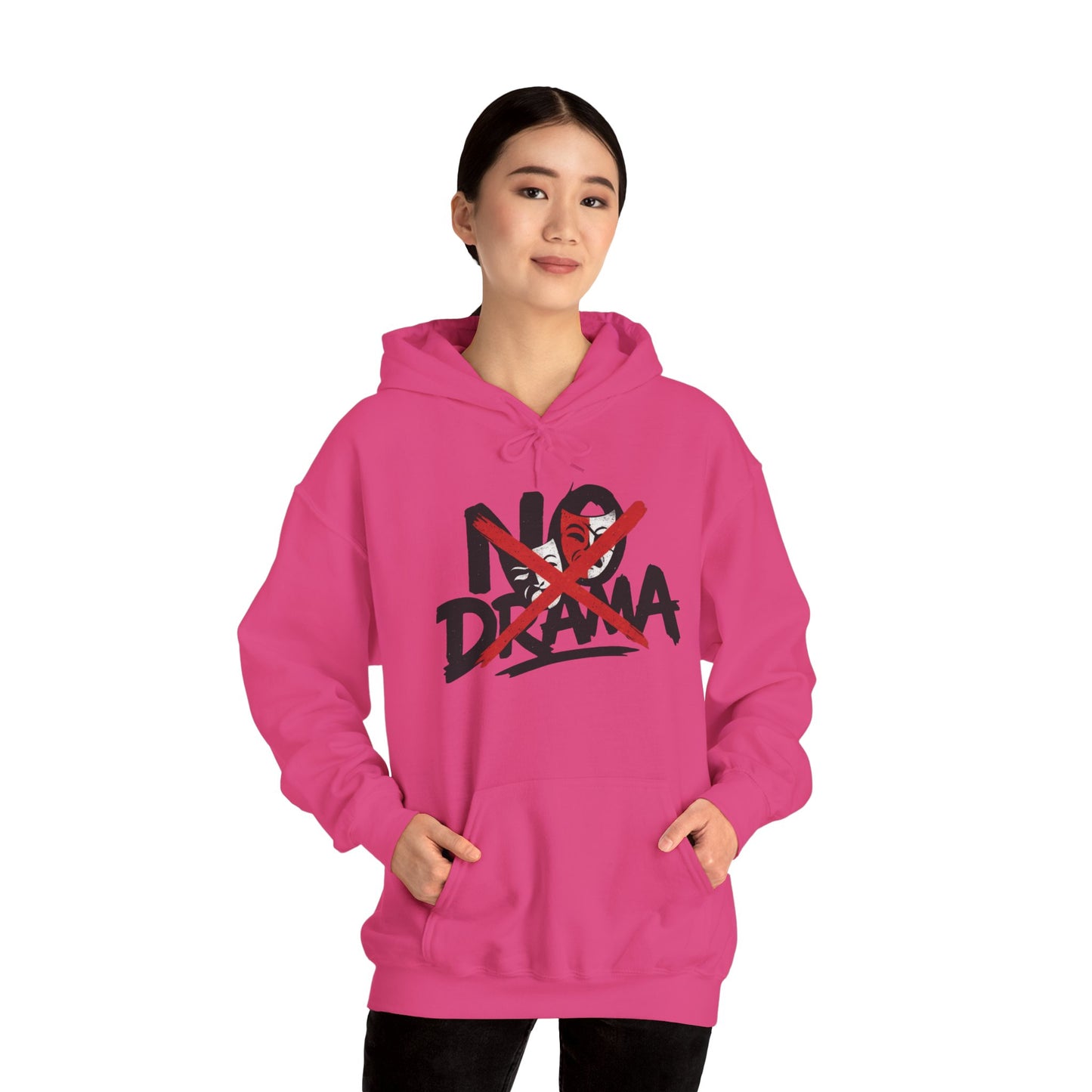 No Drama Womens Hooded Sweatshirt, Cozy Hoodie, Casual Gift, Relaxed Style, Everyday Wear, Funny Sweatshirt